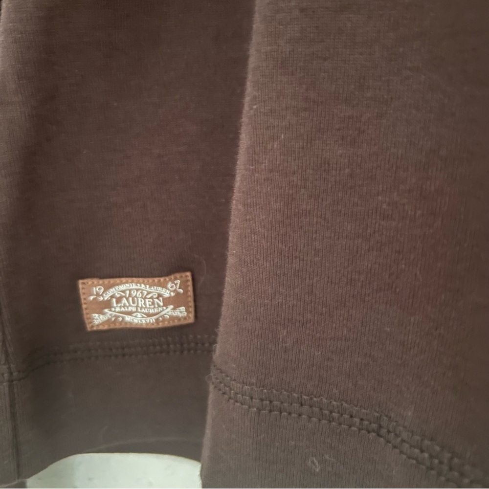 Lauren Ralph Lauren Women’s Sz XL Chocolate Brown Long Sleeve Tee elbow patches - Picture 5 of 10